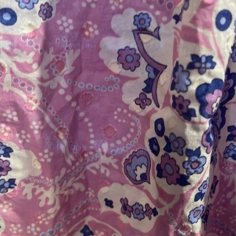 Talbots Funky Button Down Collared Pink And Purpl… - image 3